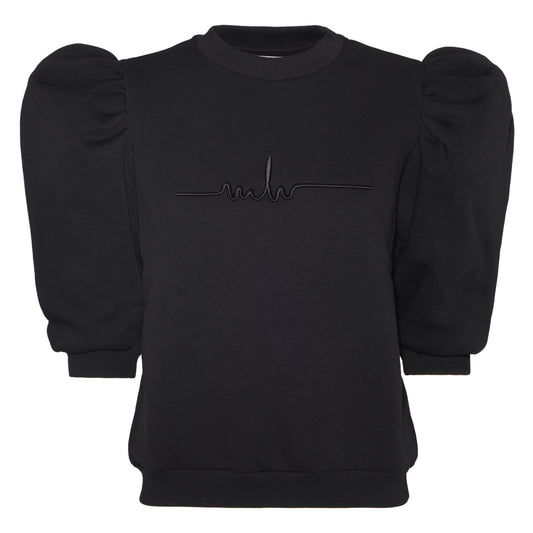 PUFFY SLEEVE TEAMJUMPER (BLACK)
