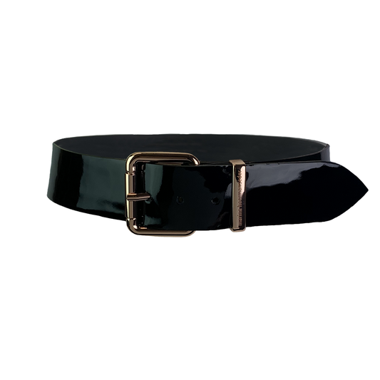 LACQUER BELT - BLACK