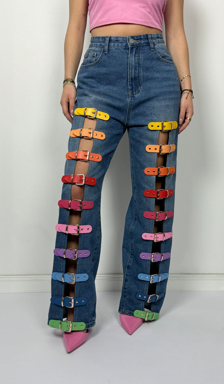 BUCKLE JEANS RAINBOW STRAIGHT