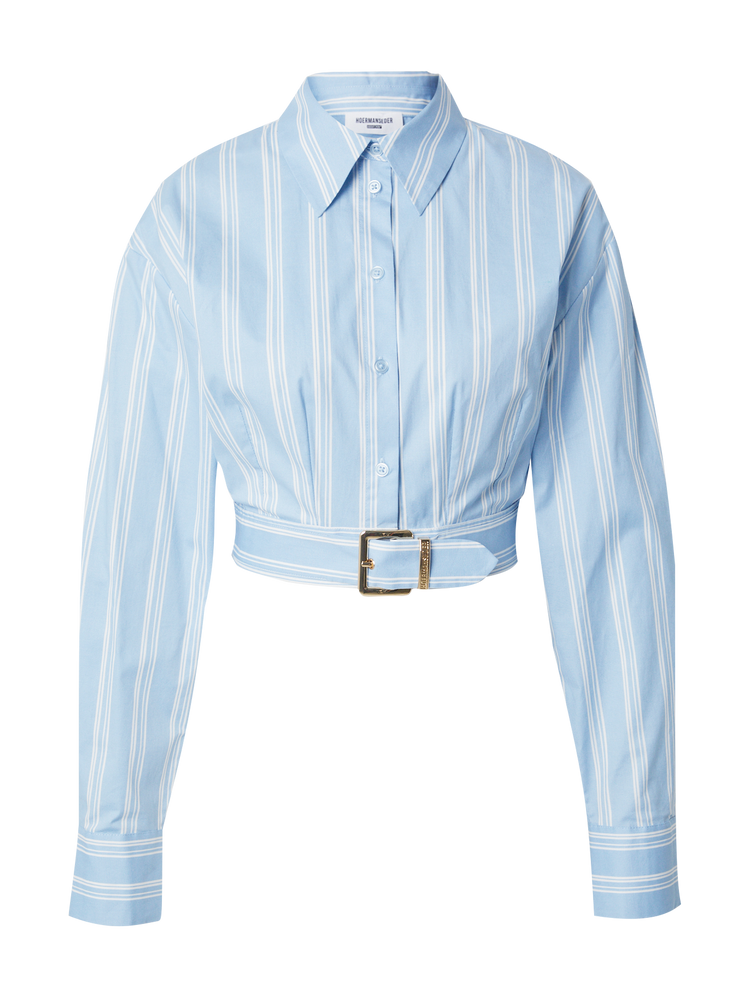 GOTS BINIA BLOUSE - BLUE/WHITE STRIPED