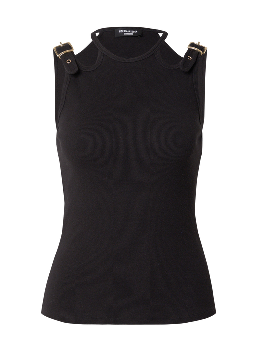 TANKTOP WITH BUCKLES – BLACK