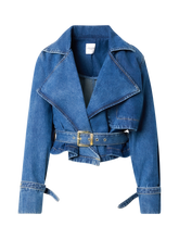 SHORT DENIM TRENCHCOAT